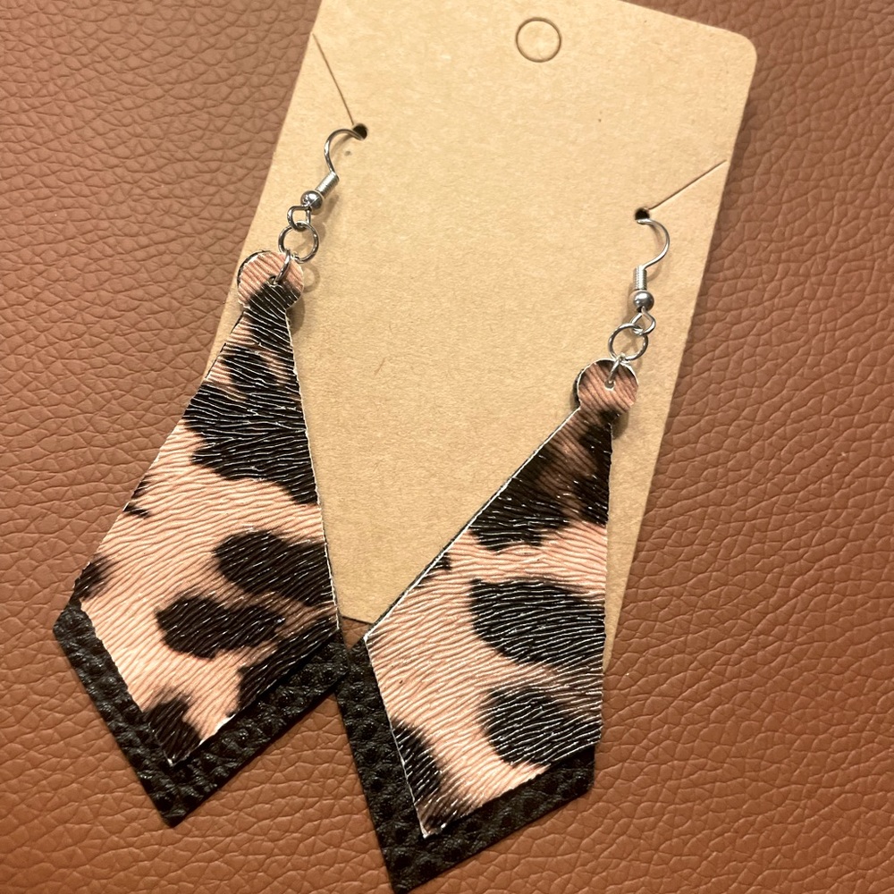 Faux leather earrings